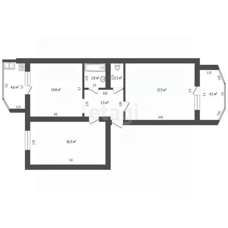 2-к кв. Краснодарский край, Анапа ул. Ленина, 209 (67.3 м) - Фото 2