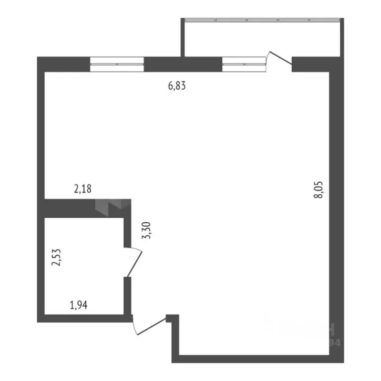 Студия Тюменская область, Тюмень ул. Мебельщиков, 6 (48.7 м) - Фото 1