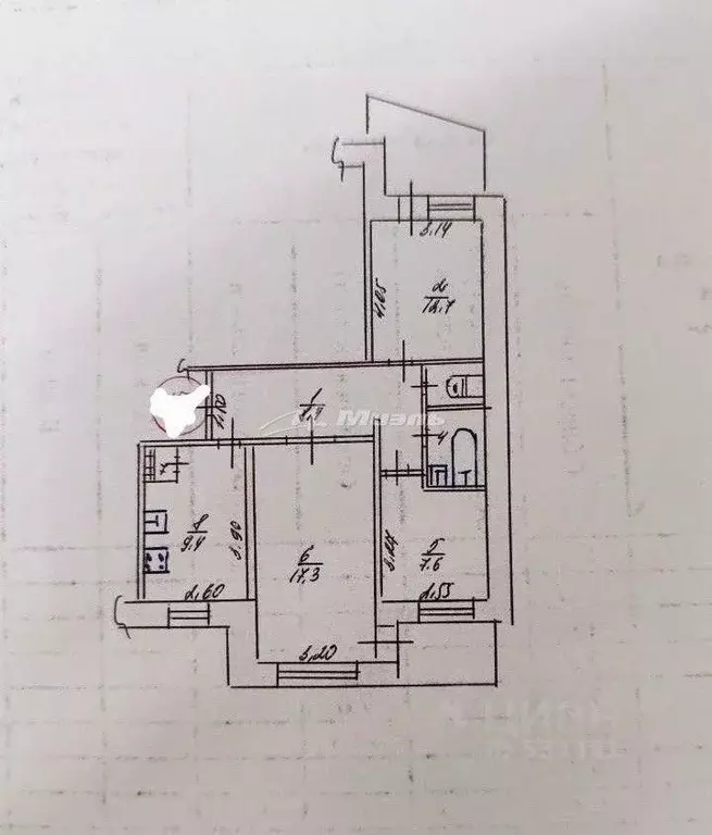 3-к кв. Крым, Симферополь ул. Лермонтова, 35 (63.8 м) - Фото 2