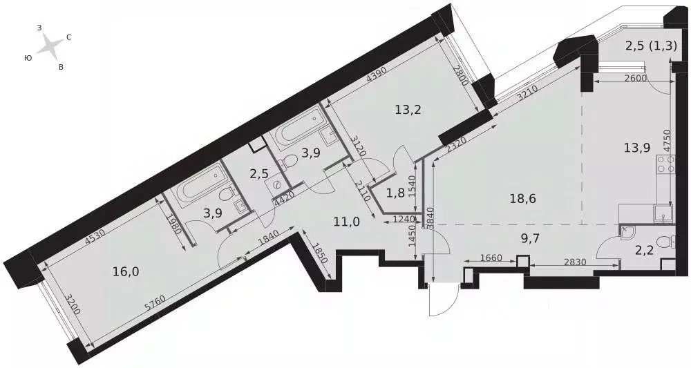 3-к кв. Москва ул. Академика Волгина, 2К1 (98.0 м) - Фото 1
