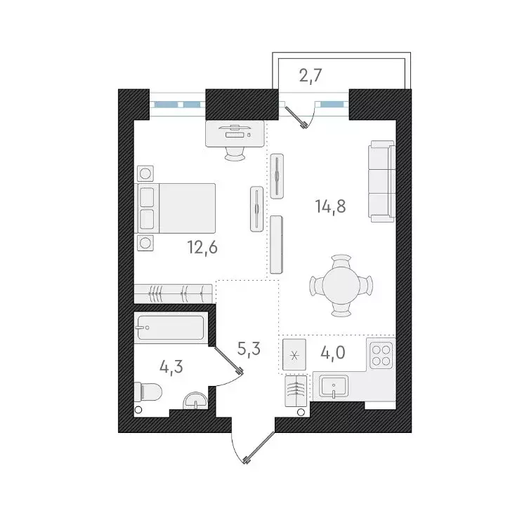 2-комнатная квартира: Новосибирск, Плановая улица, 60А (41 м) - Фото 0