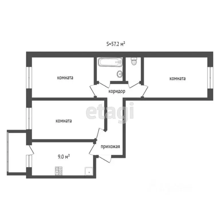 3-к кв. Тюменская область, Тюмень Мелиораторов мкр, ул. Голышева, 2 ... - Фото 2