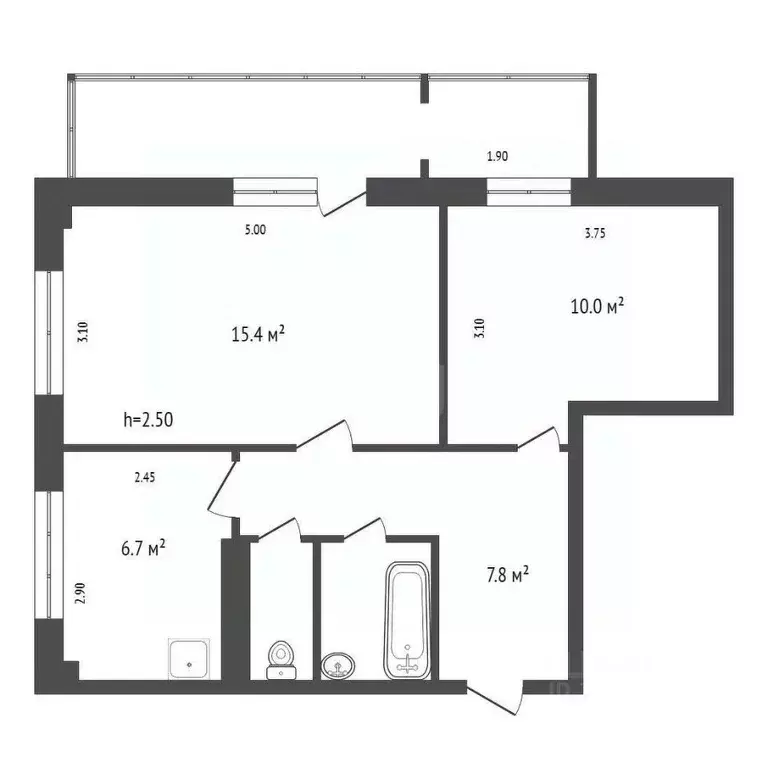 2-к кв. Красноярский край, Красноярск Семафорная ул., 185 (45.9 м) - Фото 2