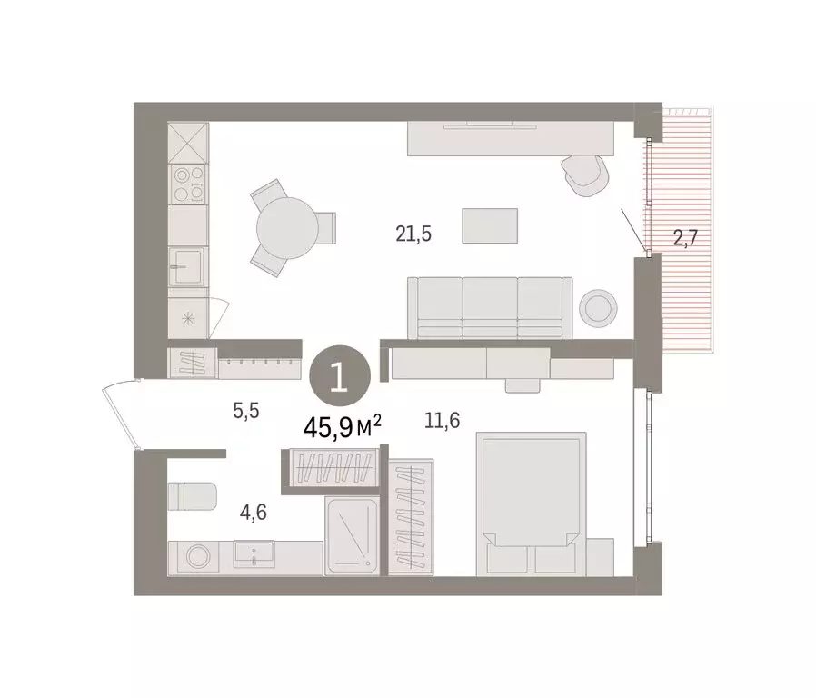1-комнатная квартира: Екатеринбург, жилой район Сортировочный, ... - Фото 1