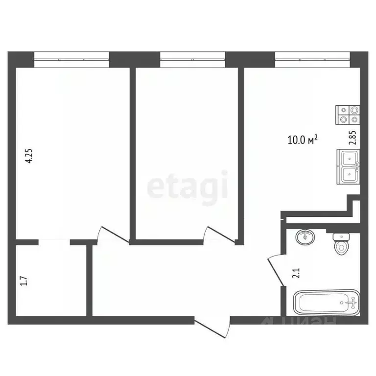 2-к кв. Москва Березовая аллея, 19к4 (46.8 м) - Фото 2