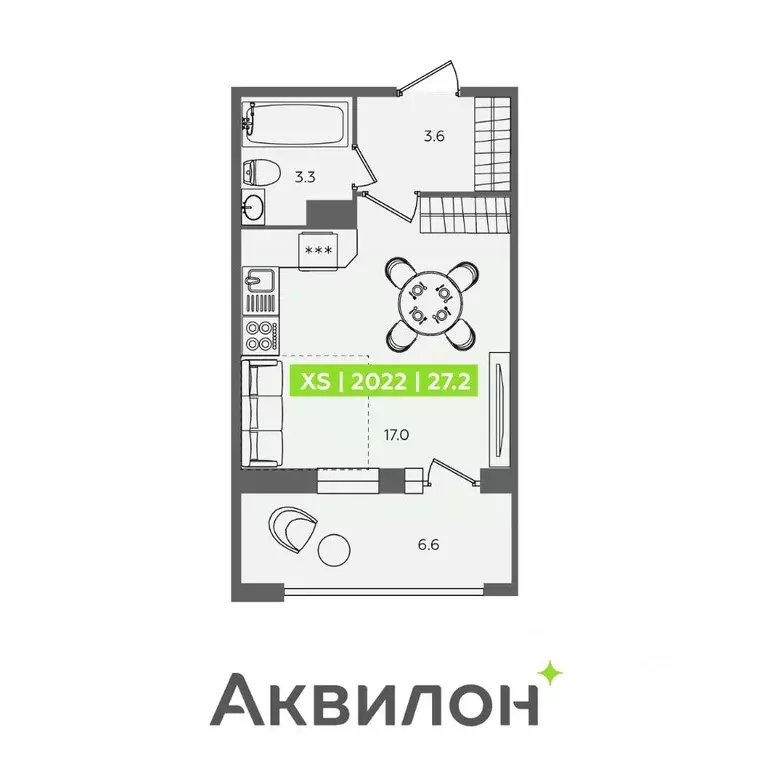 Студия Санкт-Петербург Планерная ул., 87к1 (27.2 м) - Фото 0