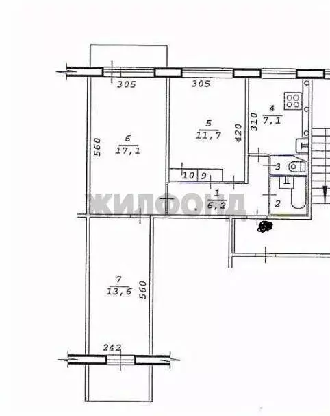 3-к кв. Новосибирская область, Новосибирск Дачная ул., 21/4 (62.2 м) - Фото 0