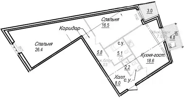 3-к кв. Санкт-Петербург наб. Реки Карповки, 27 (86.5 м) - Фото 0