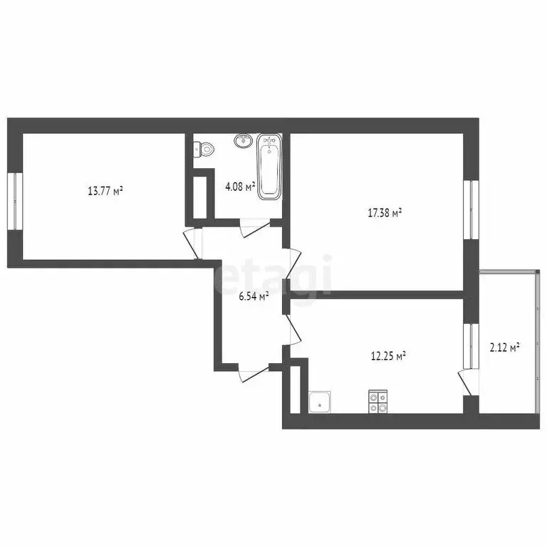 2-комнатная квартира: Симферополь, улица Батурина, 207 (58 м) - Фото 0