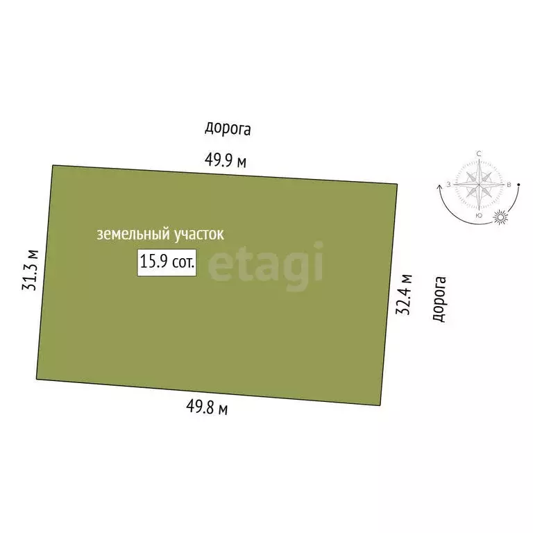 Участок в деревня Зырянка, Берёзовая улица (1593 м) - Фото 1