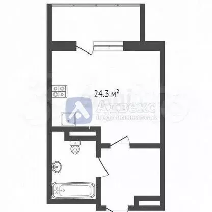 Квартира-студия, 24,3 м, 9/16 эт. - Фото 0