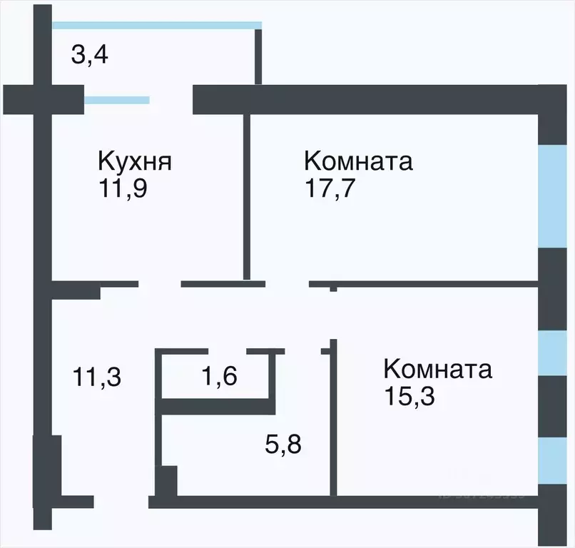 2-к кв. новосибирская область, новосибирск ул. кирова, 242 (67.0 м) - Фото 0