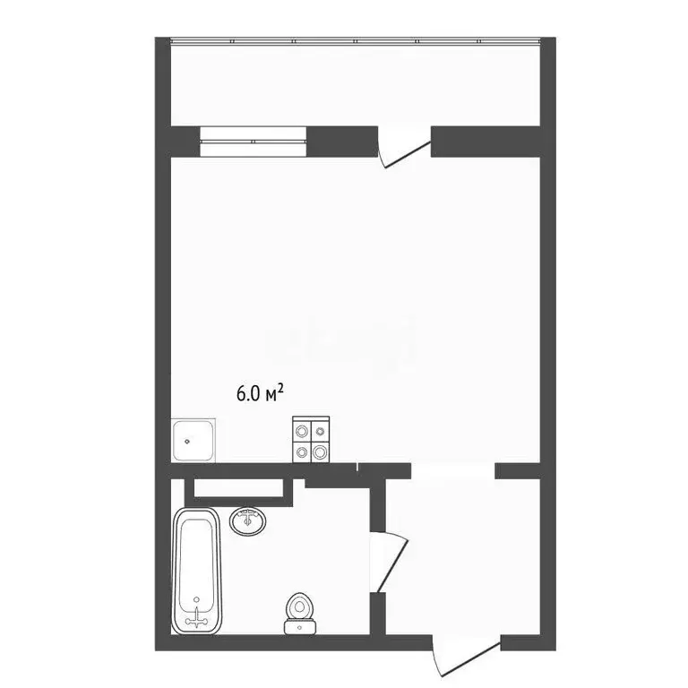 Квартира-студия: Тюмень, Обдорская улица, 1 (26.6 м) - Фото 1