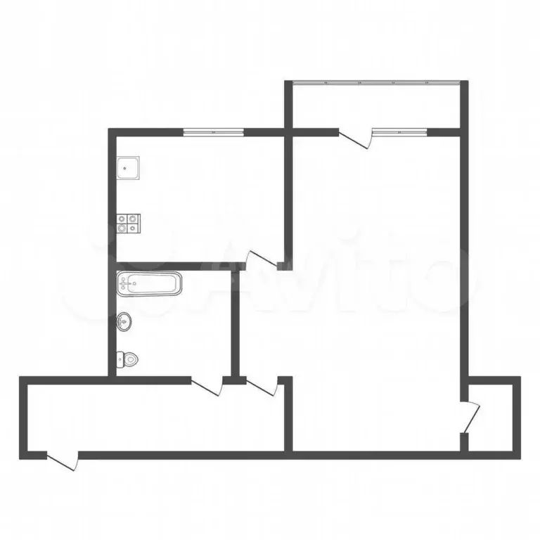 1-к. квартира, 33 м, 5/5 эт. - Фото 1