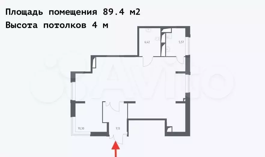Долина Яузы аренда помещения 89.4 м - Фото 1