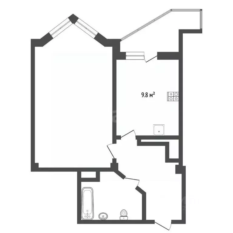 1-к кв. Татарстан, Набережные Челны просп. Сююмбике, 150А (42.0 м) - Фото 2