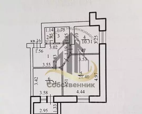 2-к кв. Белгородская область, Старый Оскол Дубрава мкр, 3 кв-л, 39 ... - Фото 1