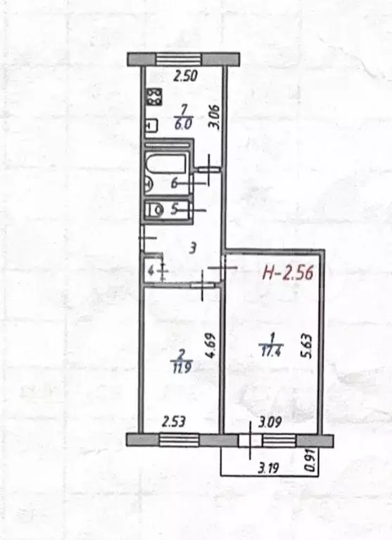 2-к. квартира, 45 м, 5/5 эт. - Фото 0