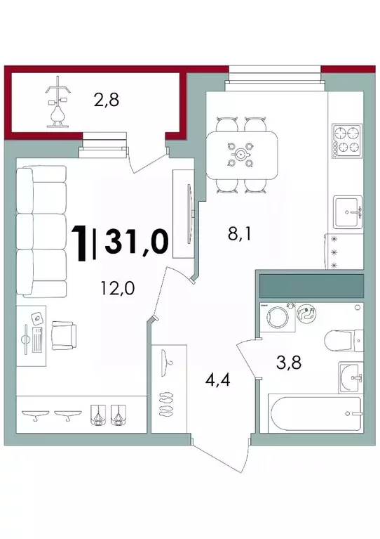 1-к кв. Тверская область, Калининский муниципальный округ, д. Батино  ... - Фото 1