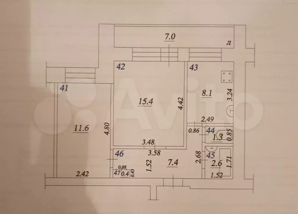 2-к. квартира, 46,2 м, 5/9 эт. - Фото 0