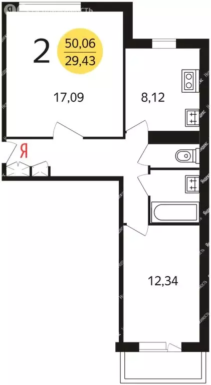 2-комнатная квартира: Москва, улица Плещеева, 8 (52 м) - Фото 1
