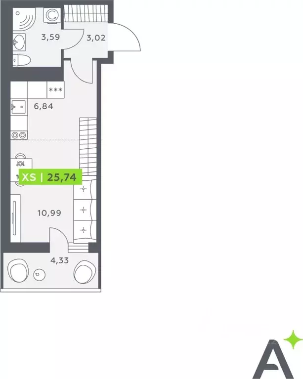 Студия Ленинградская область, Всеволожский район, Заневское городское ... - Фото 1