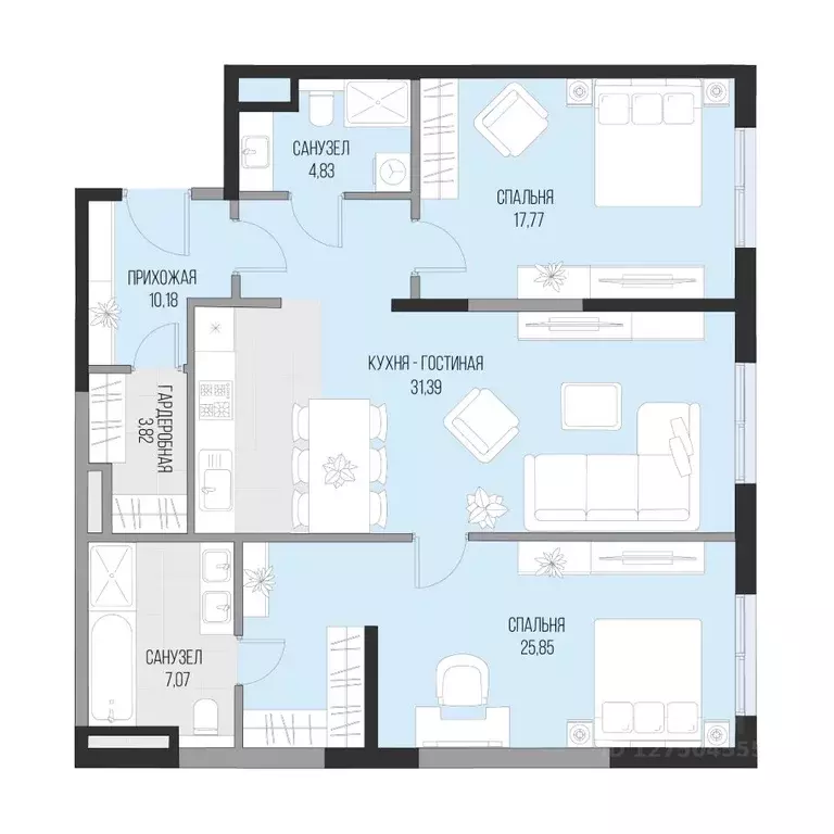 2-к кв. Москва Садовническая наб., 71 (100.91 м) - Фото 1