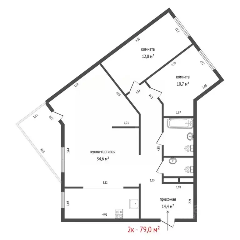 3-к кв. Свердловская область, Екатеринбург муниципальное образование, ... - Фото 2