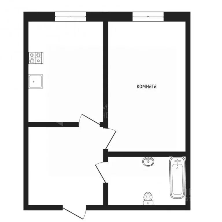 1-к кв. Тюменская область, Тюмень ул. Геннадия Куцева, 1 (35.0 м) - Фото 2