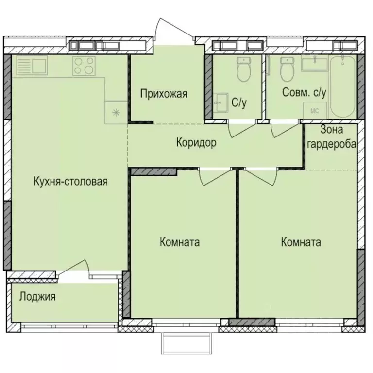 2-к кв. Удмуртия, Ижевск Автопроизводство жилрайон, Норвежский Лес ... - Фото 1