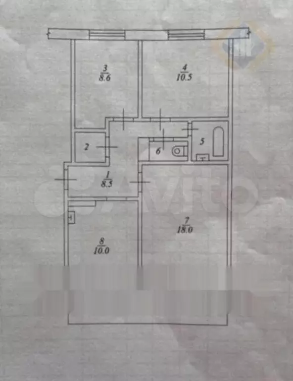 3-к. квартира, 62 м, 2/5 эт. - Фото 0