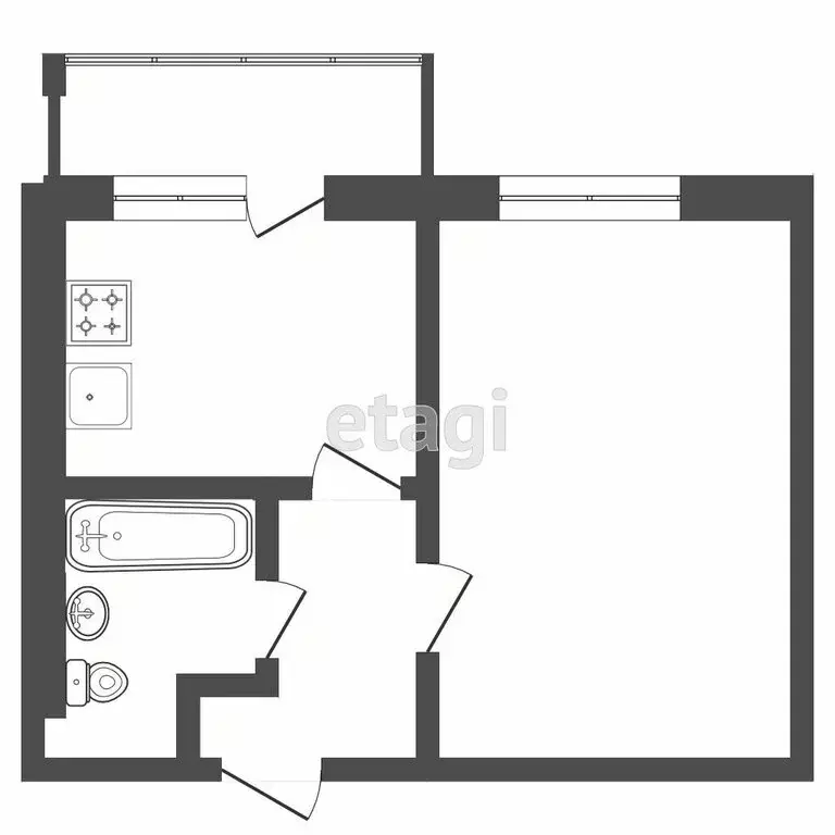 1-комнатная квартира: Саранск, улица Гагарина, 27 (37.7 м) - Фото 1