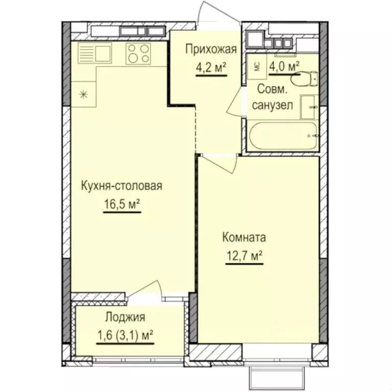 1-к кв. Удмуртия, Ижевск Восток СНТ, 112 (39.0 м) - Фото 0