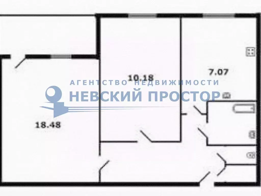 2-к кв. Санкт-Петербург просп. Энтузиастов, 18К1 (45.3 м) - Фото 1