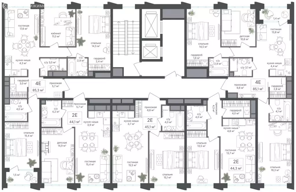 4-комнатная квартира: Москва, САО, Головинский район, жилой комплекс ... - Фото 1