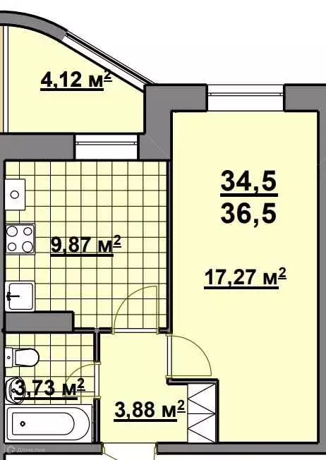 Продаётся 1-к квартира, 37.7 м - Фото 0