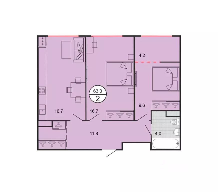 2-к кв. Ставропольский край, Георгиевск Олимп жилой комплекс (63.0 м) - Фото 0