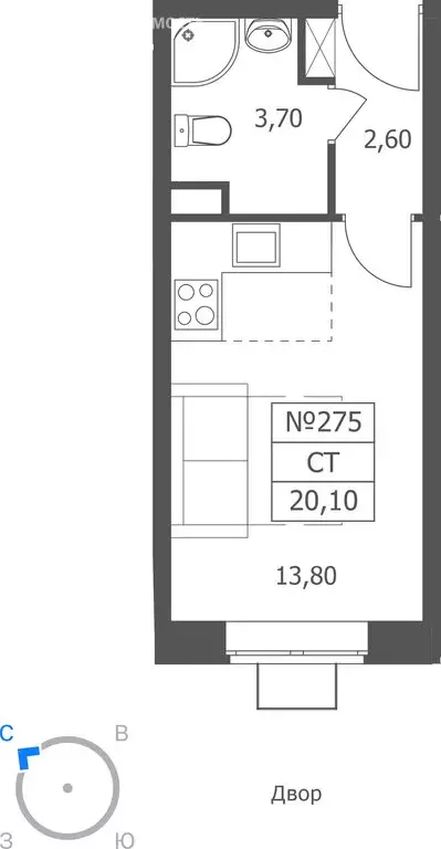 Квартира-студия: Ярославль, Большая Октябрьская улица, 85 (20.1 м) - Фото 1