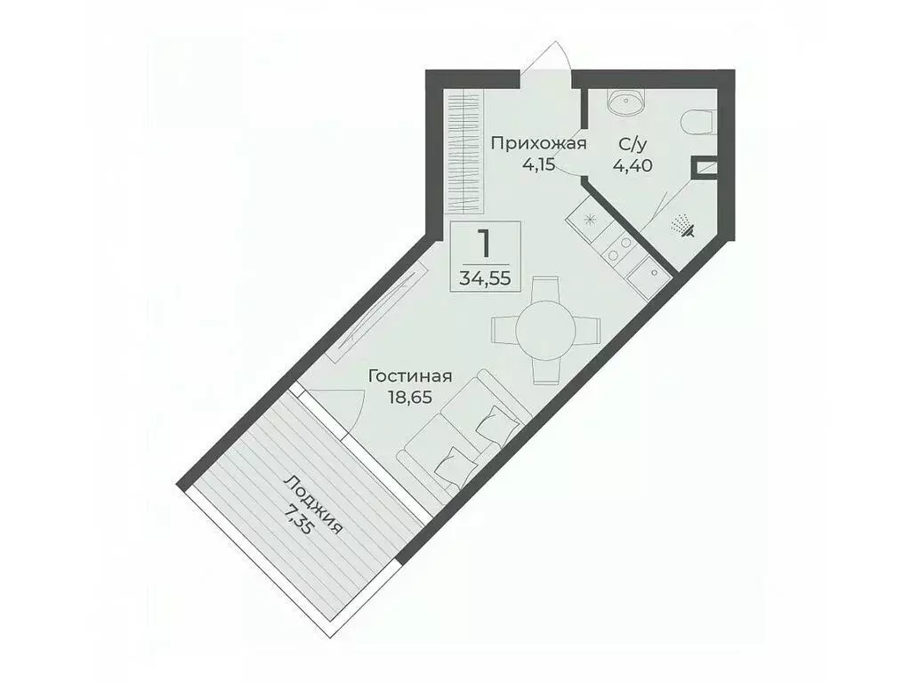 Студия Крым, Сакский район, с. Лесновка  (34.55 м) - Фото 0