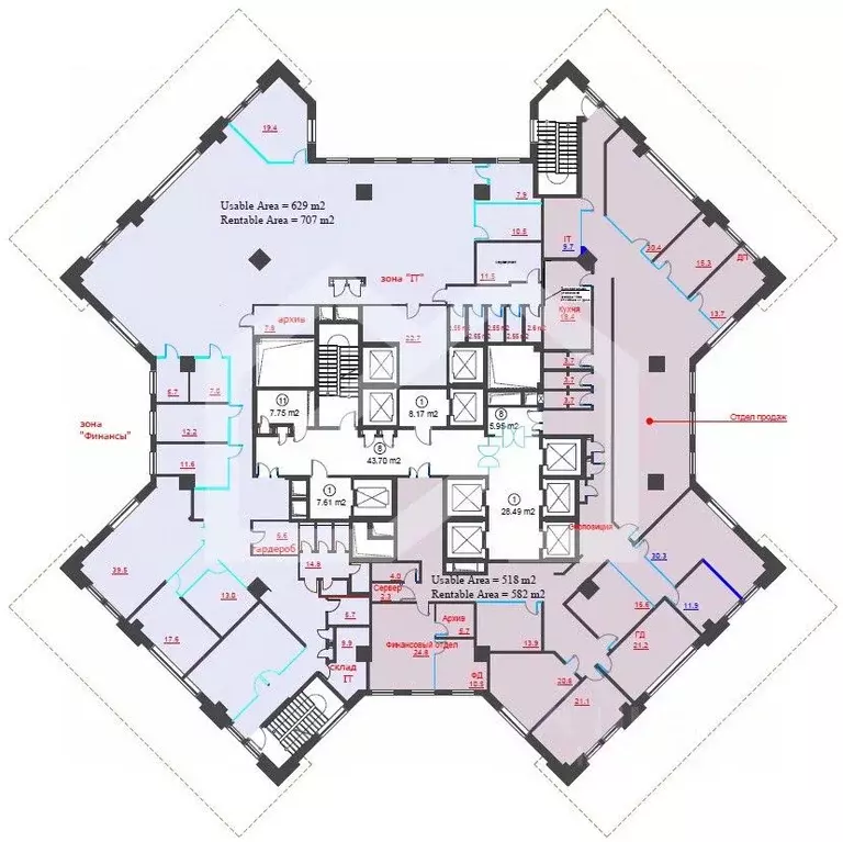 Помещение свободного назначения в Москва Павелецкая пл., 2С2 (582 м) - Фото 2