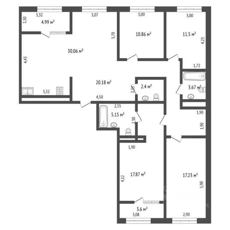 3-к кв. Тюменская область, Тюмень ул. Анатолия Клиндюка, 6 (119.3 м) - Фото 2
