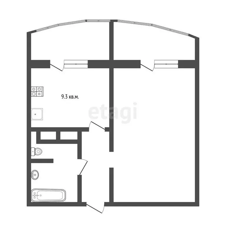 1-комнатная квартира: Тюмень, улица Павла Шарова, 9 (37.2 м) - Фото 1