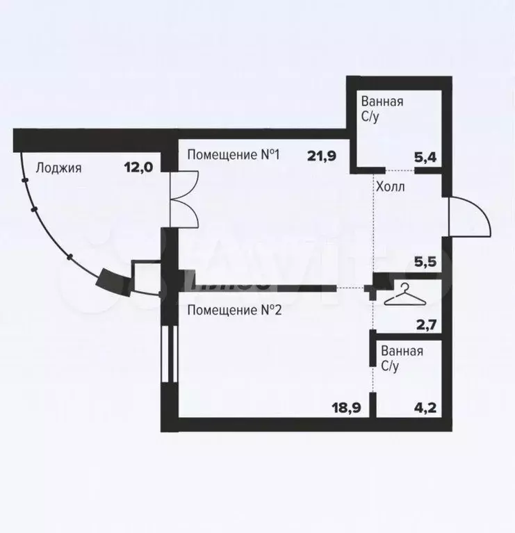 2-к. квартира, 71,3 м, 14/31 эт. - Фото 1