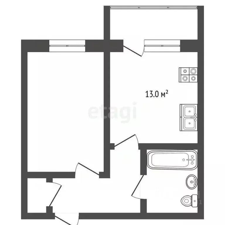 1-к кв. Ростовская область, Волгодонск ул. Карла Маркса, 60к3 (43.7 м) - Фото 2