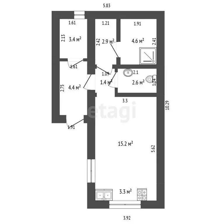 Дом в Новый Уренгой, ТСН Сатурн, Успешная улица (37.8 м) - Фото 1