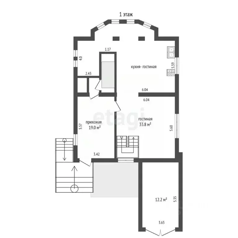 Дом в Крым, Симферопольский район, Молодежное пгт ул. Ореховая (461 м) - Фото 2