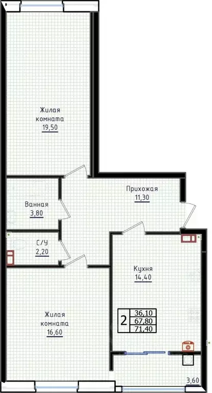 2-к кв. Ставропольский край, Ставрополь ул. Якова Андрюшина, 6 (71.4 ... - Фото 0