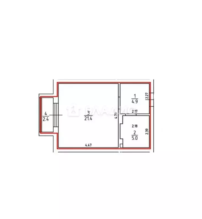 Квартира-студия: Калининградская область, Зеленоградский муниципальный ... - Фото 1