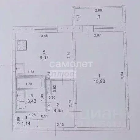 1-к кв. Ульяновская область, Ульяновск Отрадная ул., 83 (35.65 м) - Фото 1