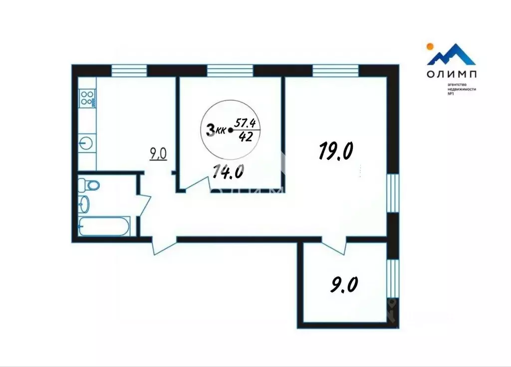3-к кв. Ярославская область, Ярославль ул. Громова, 56к3 (57.4 м) - Фото 2